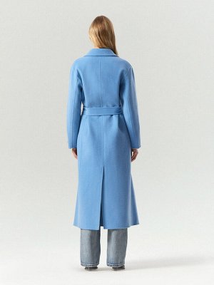 Пальто-халат из шерсти, R117/delphinium