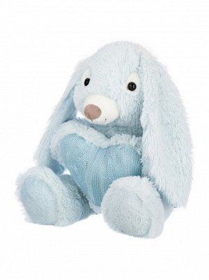 Игрушка мягкая Заяц нежно-голубой с сердцем 25 см Relana