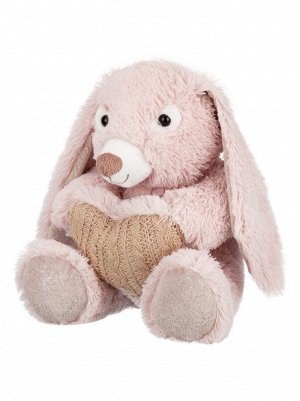 Игрушка мягкая Заяц нежно-розовый с сердцем 25 см Relana