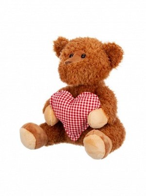 Игрушка мягкая Мишка коричневый с сердцем 19 см Relana