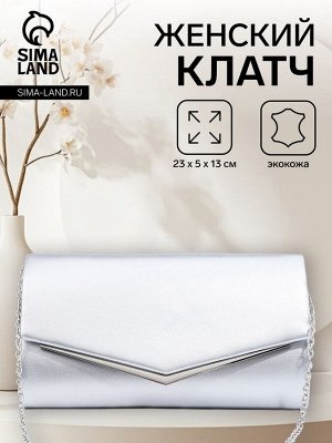 Сумка-клатч на магните, цвет серебряный