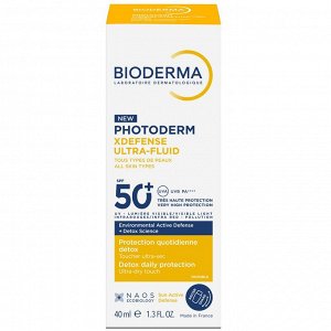 Биодерма Солнцезащитный флюид для всех типов кожи Xdefense SPF50+, 40 мл (Bioderma, Photoderm)