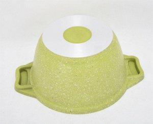 Кастрюля антипригарная литая 1,0л стеклянная крышка Trendy style lime ТМ KUKMARA