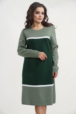 Вязаное платье 3757 К  Темно-зеленый