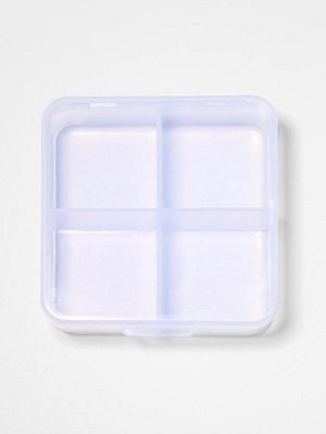 Таблетница, 4 секции, 7 x 6,7 x 2,4 см, цвет прозрачный
