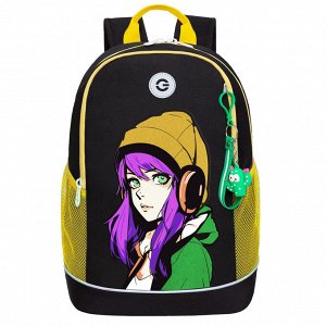 Рюкзак школьный GRIZZLY с карманом для ноутбука 13", жесткой спинкой, двумя отделениями, для девочки