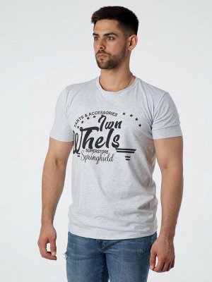 Футболка мужская Wheels / Серый меланж