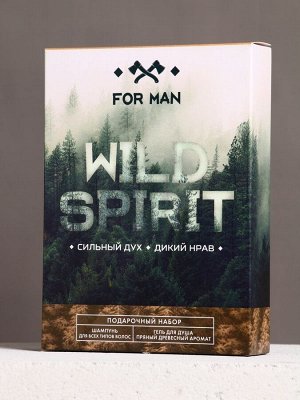 Подарочный набор WILD SPIRIT, гель для душа и шампунь для волос, 2x250 мл, HARD LINE