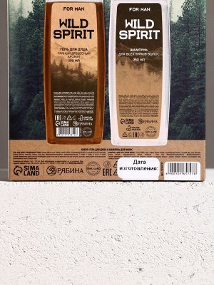 Подарочный набор WILD SPIRIT, гель для душа и шампунь для волос, 2x250 мл, HARD LINE