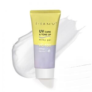 I-samu UV Care&Tone Up Milky Gel VC-100 SPF50+/PA++++ 70 g/ Солнцезащитный уходовый крем-санскрин SPF50+/PA++++ 70 г