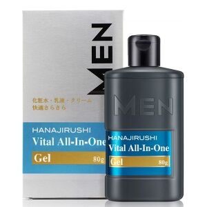 HANAJIRUSHI Vital ALL-In-One Gel 80g/ Мужской увлажняющий гель для лица «всё в одном» с тальком, аргинином, ментолом и растительными экстрактами, 80 грамм