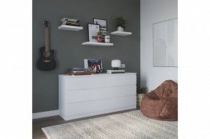 ВАРМА 6D Комод с 6 ящиками, белый. 78х160х40см