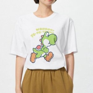 Унисекс футболка с короткими рукавами с принтом UT SUPER MARIO ARCHIVE 480928, белая