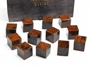 Камни для виски в подарочной упаковке 12 кубиков из обсидиана
