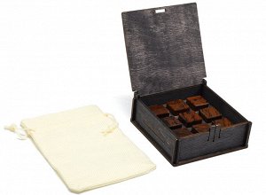 Камни для виски в подарочной упаковке 9 кубиков из обсидиана