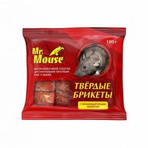 Инсектицид Mr.Mouse, от грызунов, парафин, с мумифицирующим эффектом, брикет, 100 г