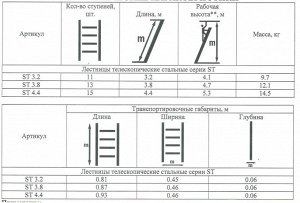 Лестница телескопическая ST 3.2 стальная  3.2м. (11ступ)