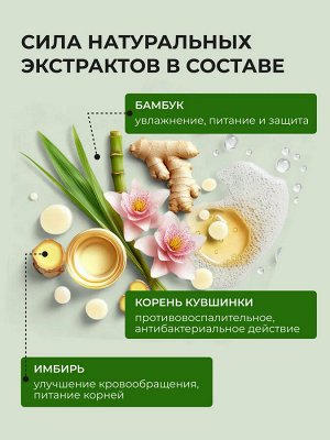 Шампунь с экстрактами зеленого чая и имбиря, 680 мл.
