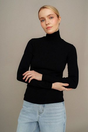 Водолазка вязаная женская черный
