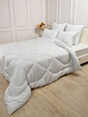 Одеяло Comfort Line Antistress зимнее, эффект пич-скин, ткань с карбоновой нитью, 2х спальное, белое в клетку