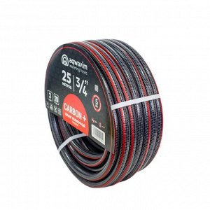 Шланг поливочный, 3/4 '', 20 атм, армированный, 25 м, 3 слоя, Aqwavim, Carbon, ПВХ