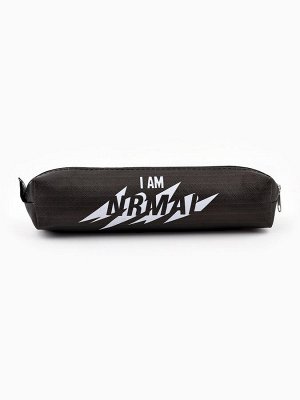 Пенал школьный, искусственная кожа, I AM NRMAL, 19x8x3 см