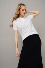 Футболка Поло женская кроше белый