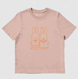 Женская футболка с короткими рукавами и принтом UT miffy Miffy 478978, Бежевый