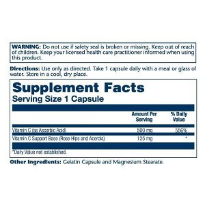 Витамин С SOLARAY Vitamin C with Rose Hips 1000мг - 100 капс