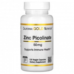 Цинк California Gold Nutrition Zinc Picolinate 50мг - 120 капс