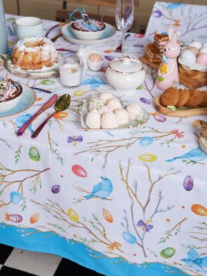 Скатерть Доляна Happy Easter 110x144 см, 100% хлопок, 164 г/м2