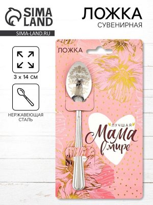 Ложка чайная с гравировкой «Лучшая мама в мире», 3x14 см