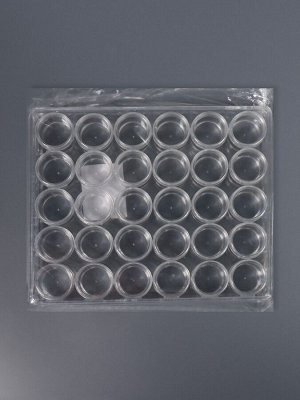 Органайзер для хранения мелочей, 30 баночек, d=2.6x2.8 см, 16.5x13.5x3.5 см, прозрачный