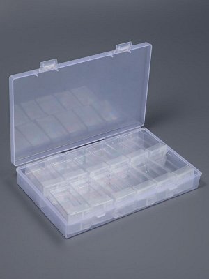 Органайзер для хранения мелочей, 24 баночки, 18x11x3 см, прозрачный