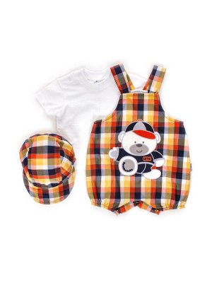 Комплект для мальчика: футболка, полукомбинезон и кепка