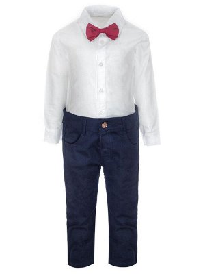 Комплект для мальчика:брюки,рубашка с бабочкой и велюровый пиджак