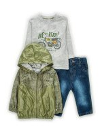 Комплект для мальчика:джинсы,футболка и куртка болоньевая на подкладке