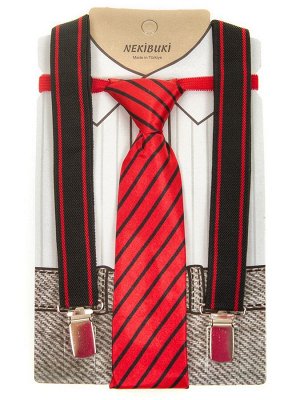 Набор подтяжки и галстук: длина галстука 26 см,подтяжки по спинке 45 см max