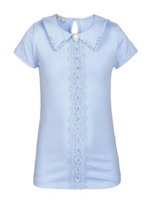 Блузка для девочки отделка гипюр и стразы