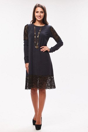 Платье Женское 4-31в (тёмно-серый) Кружево
