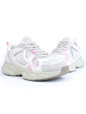 05-P256-3 BEIGE/PINK Кроссовки женские (искусственные материалы, сетка)
