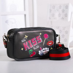 Детская сумка "Kiss", искусственная кожа, черная
