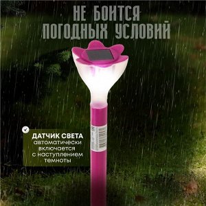 Светильник садовый Ultraflash, SGL-007, на солнечной батарее, грунтовый, цветок, в ассортименте