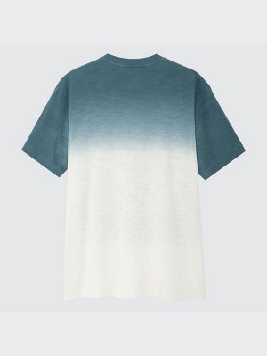 UNIQLO Ukiyo UT - хлопковая футболка с принтом картин Укиё-э - 64 BLUE