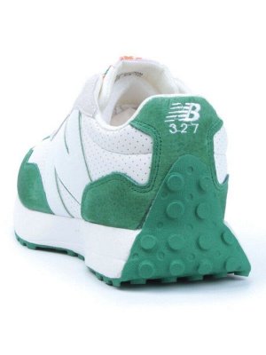 03-A327-17 WHITE/GREEN Кроссовки мужские (натуральная замша, искусственная кожа)
