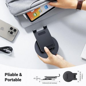 Подставка для телефона (на ножке) складная с поворотным механизмом черный (LP805) Ugreen