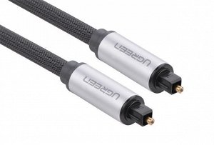 Кабель переходник аудио цифровой оптический, 1,50 м., Toslink, круглый черный Ugreen (AV108)
