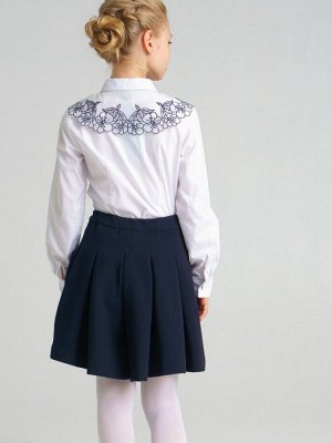 Юбка-шорты из ткани non iron тёмно-синий
