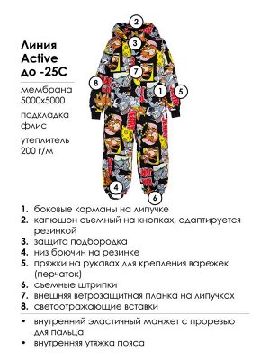 Комбинезон текстильный с полиуретановым покрытием для мальчиков разноцветный
