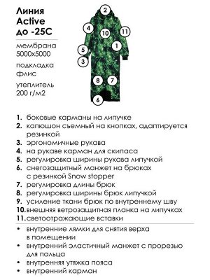 Комбинезон текстильный с полиуретановым покрытием для мальчиков черный,светло-зеленый